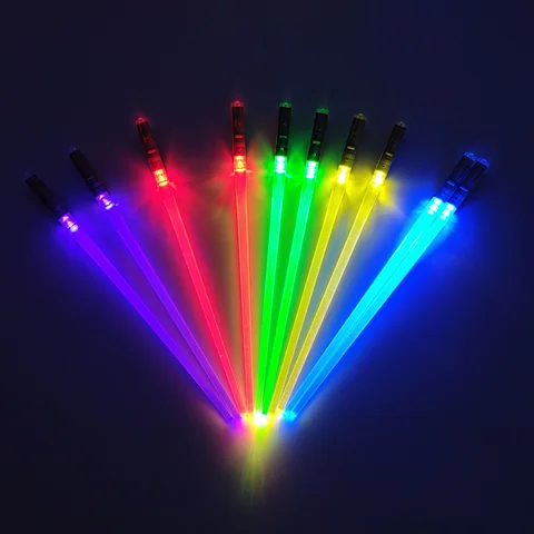 Monochrome/Colorful Lightsaber Chopsticks, Outdoor Camping and Cooking Sushi Chopsticks Suitable for Night Parties and Gifts