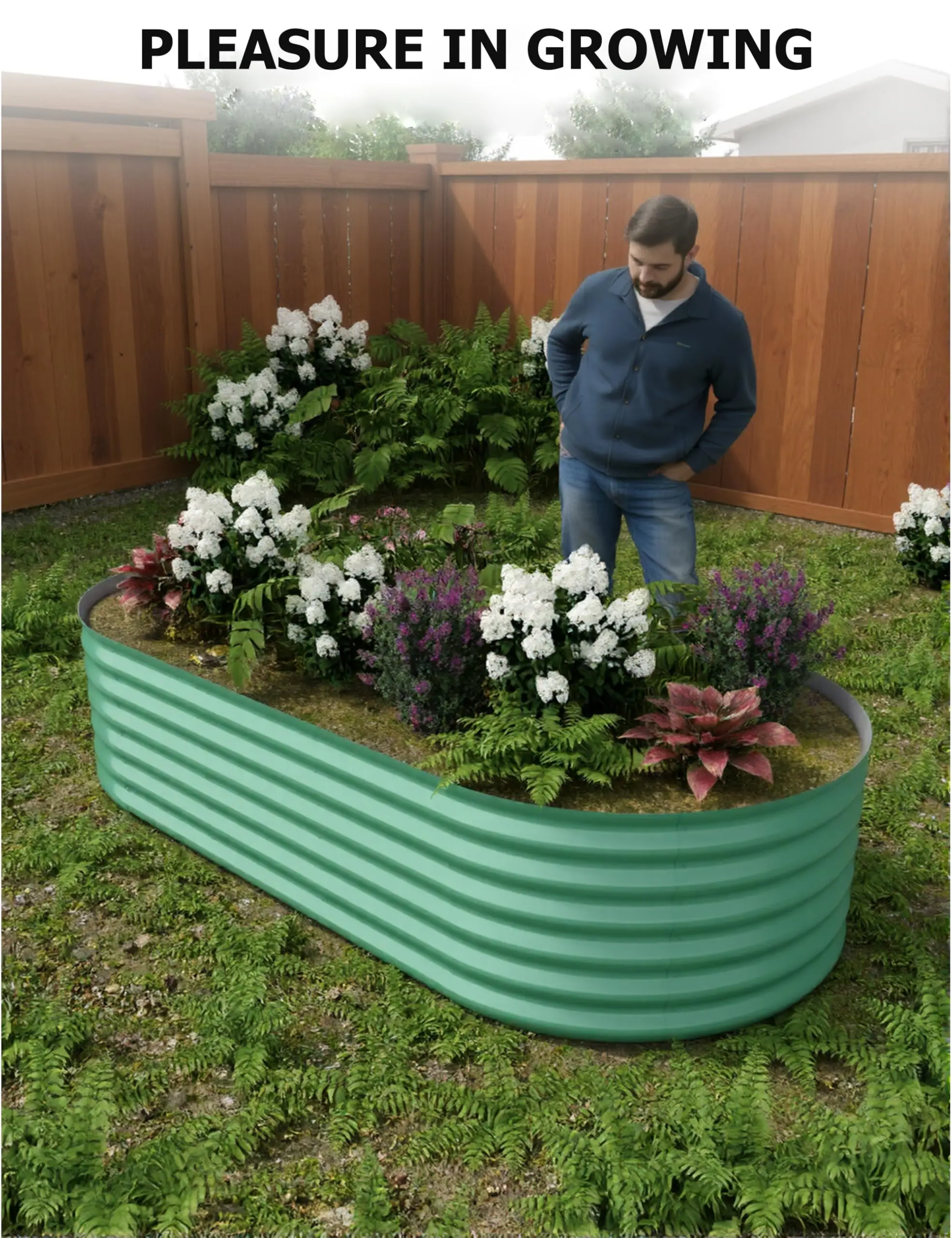 8x4x1.5 ft Galvanized Raised Garden Bed - 18“ Tall Metal Planter Box for Vegetables, Flowers, Herbs, Rust-Resistant Outdoor Garden Box, Easy Assembly Raised Beds for Gardening view 6