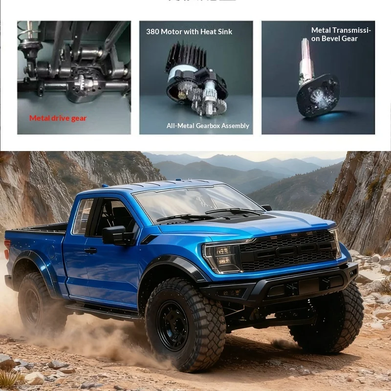 1:12 RC Car RC Pickup Truck F-150 4WD RC Crawler Full Proportion Metal Drive Shaft Gear Off-Road RC Car Lifelike Door Opening