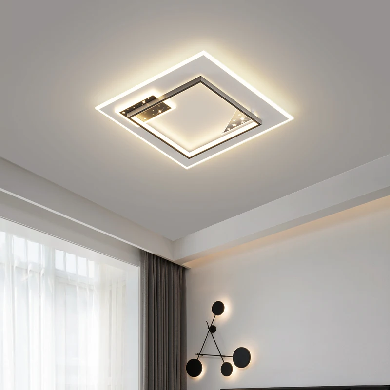 Superfície montado luzes de teto modernas led para sala de estar quarto ultra-fino lamparas techo retângulo lâmpada do teto luminárias