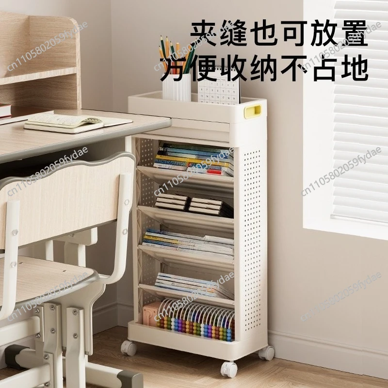 Storage Bookshelf Floor-to-ceiling Household, Bookcase Plastic Multi-functional Multi-layer Storage Shelf