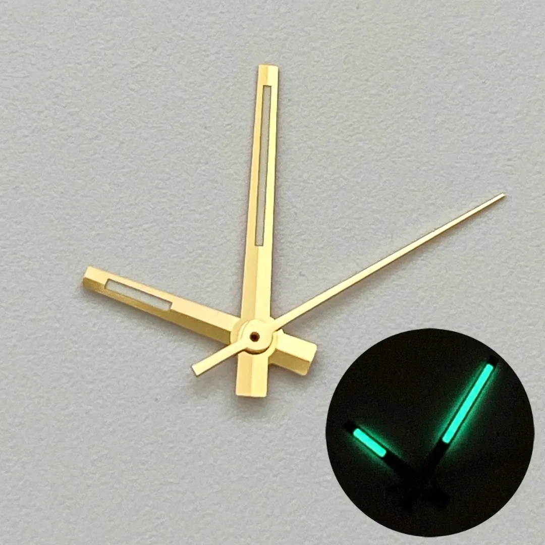 Reloj de mano con fecha de alta calidad, aguja compatible con movimiento NH35/NH36, accesorios de modificación de reloj luminoso verde/azul hielo