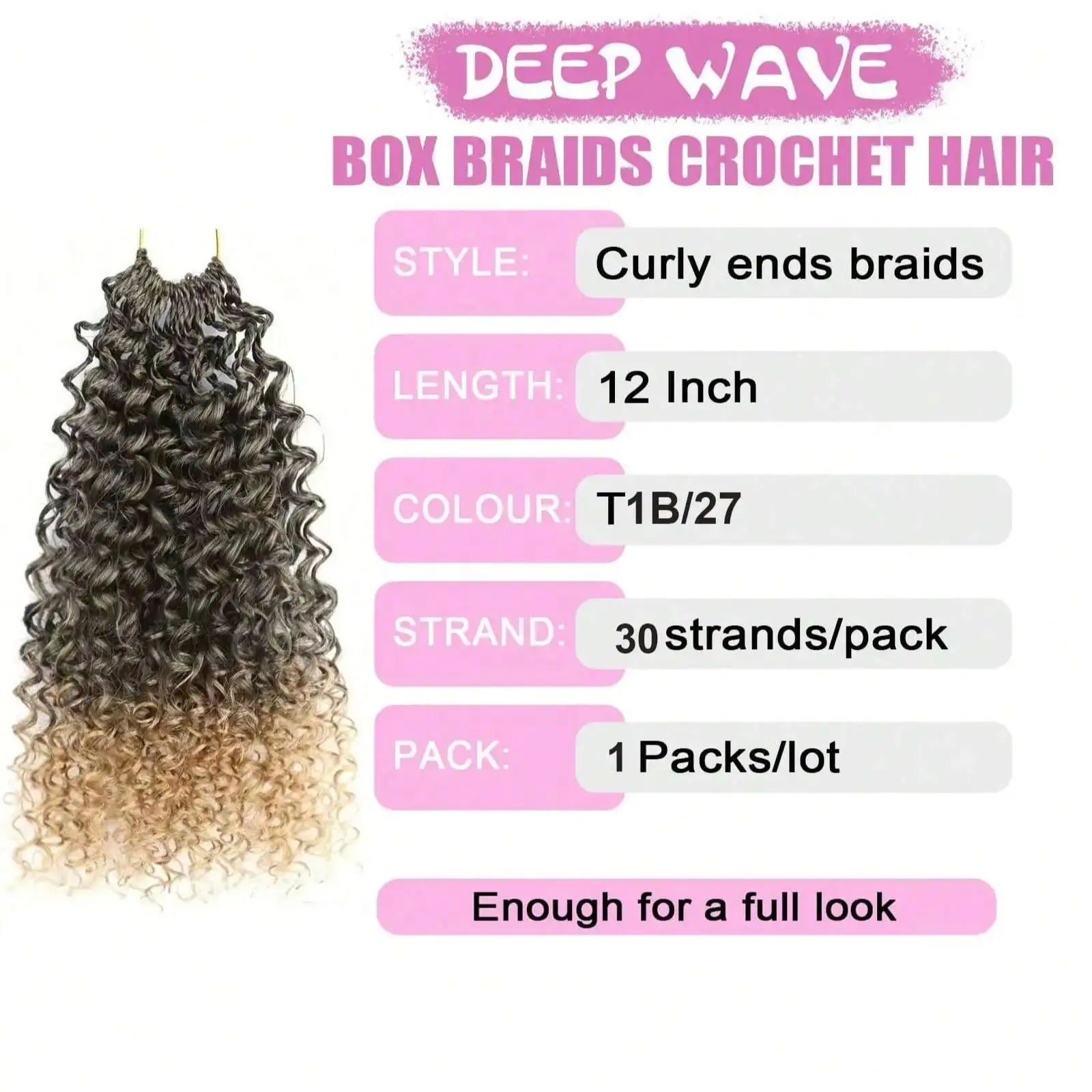 إلهة الضفائر الكروشيه الشعر التمديد مع أطراف مجعد 12 بوصة 30 قطعة/الحزمة بوهو الضفائر الكروشيه الشعر للنساء السود الاستخدام اليومي