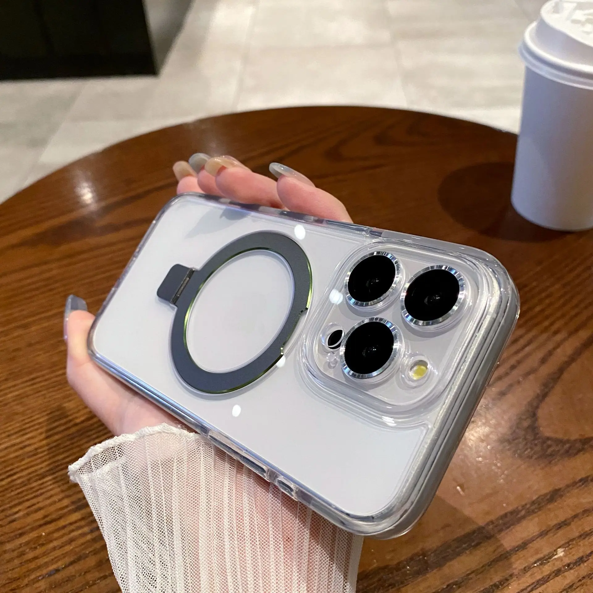 

Dual Anti-Drop Clear Magnetic Magsafe Phone Case for iPhone 15 14 Plus Pro Max Wireless Charge Back Cover