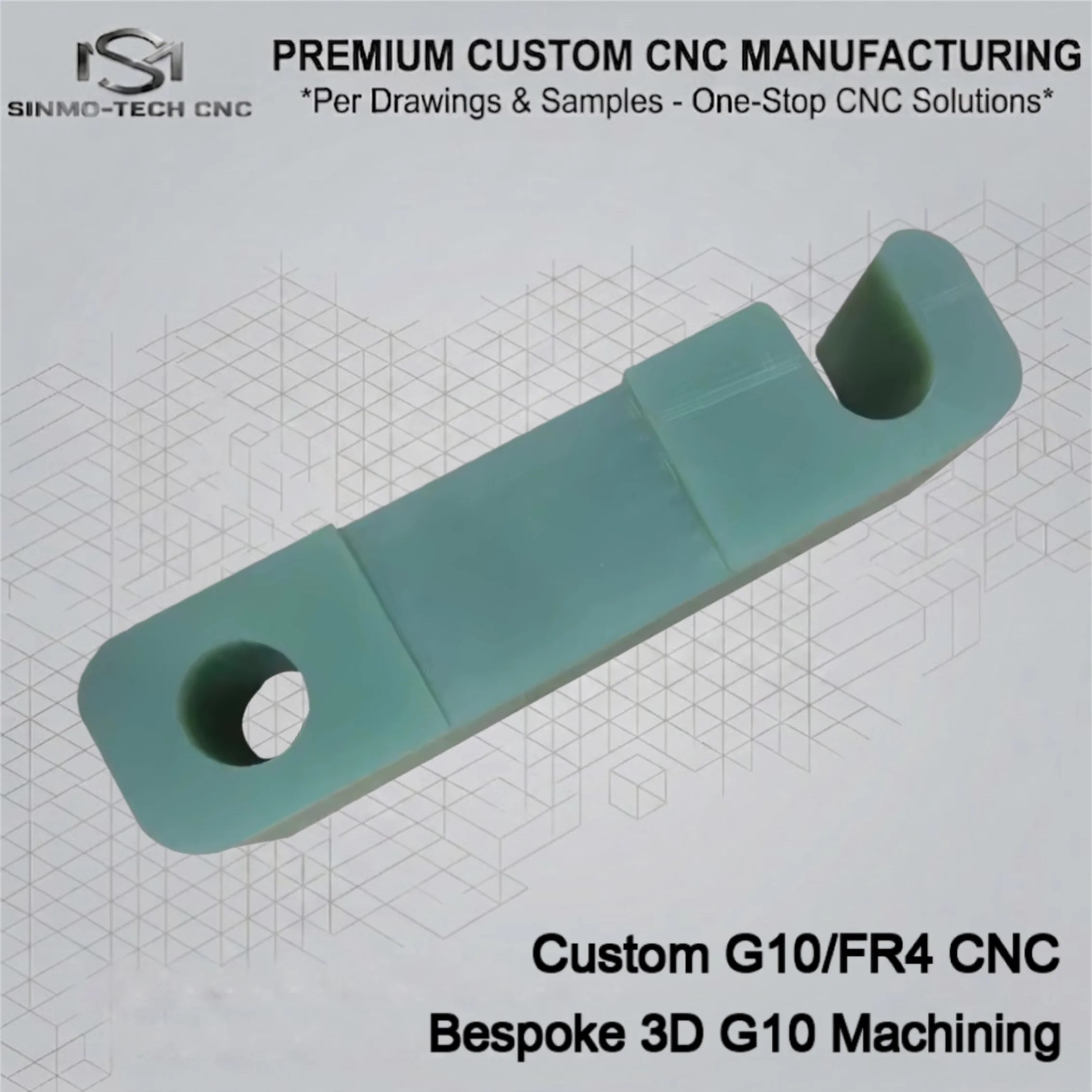 Custom FR4 G10 CNC Cutting Service RF Transparent Drone Plate UAV Frame Bracket Robotics Epoxy Glass Component MOQ 1pc
