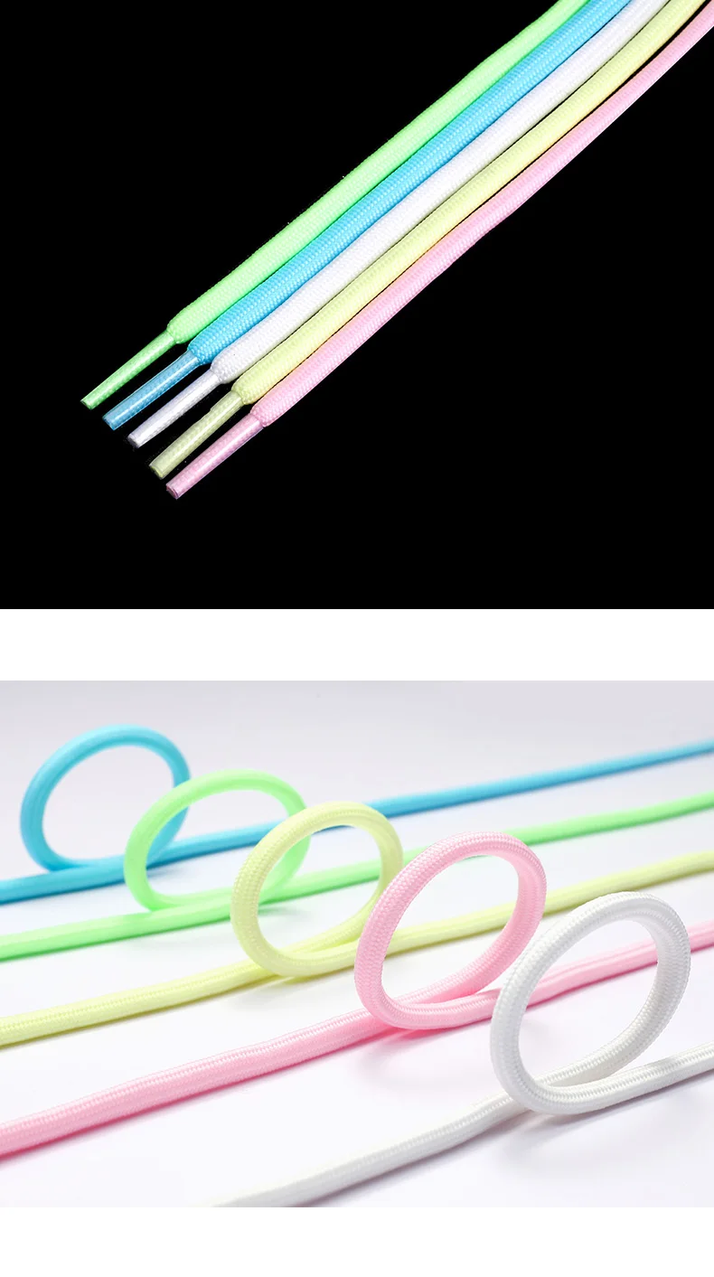 Runde, leuchtende, fluoreszierende Schnürsenkel, die im Dunkeln leuchten, Nacht-Farbschnürsenkel, Sportschnürsenkel für Canvas-Schuhe, Schnürsenkel für Erwachsene und Kinder, Neu – Detail 18