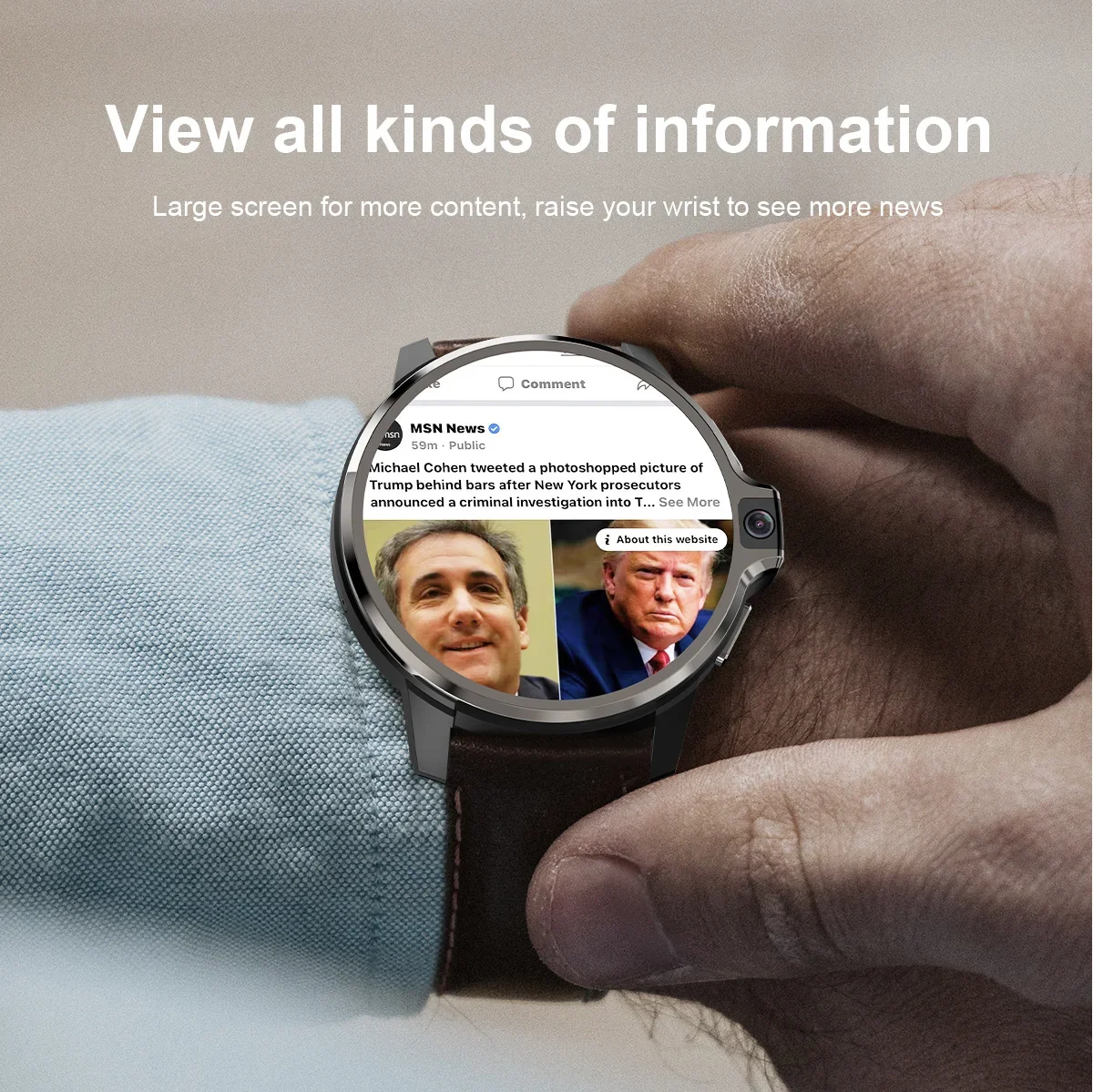 ساعة ذكية 4G أندرويد 9.1 نظام مزدوج 4G 128GB LTE 4G GPS 1050 mAh رجل Smartwatch 2025 كاميرا مزدوجة للرجال بيع حقيقي #3