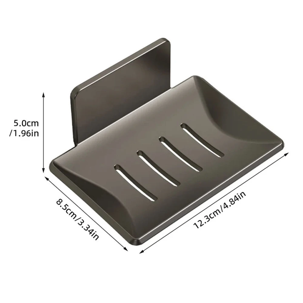 Aluminum Alloy Soap Holder Bathroom Soap Dish With Drain Water Wall Mounted Soap Box Bathroom Accessories no-punch