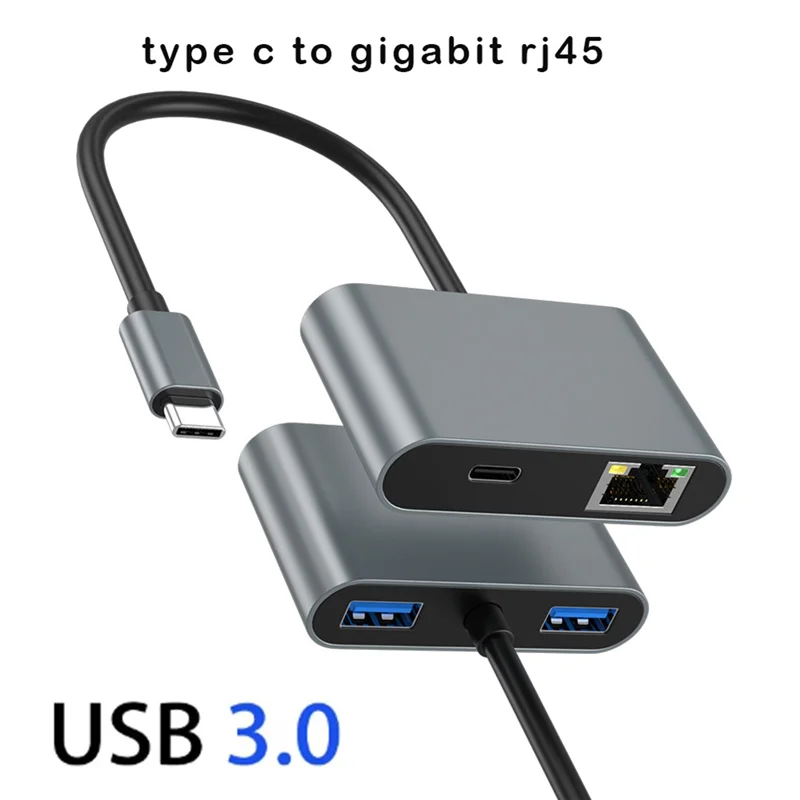 

GW-1000Mbps Ethernet Adapter Hub 60W PD Fast Charging Port Type-C Torj45 2XUSB 3.0 Network Adapter Forlaptop PC