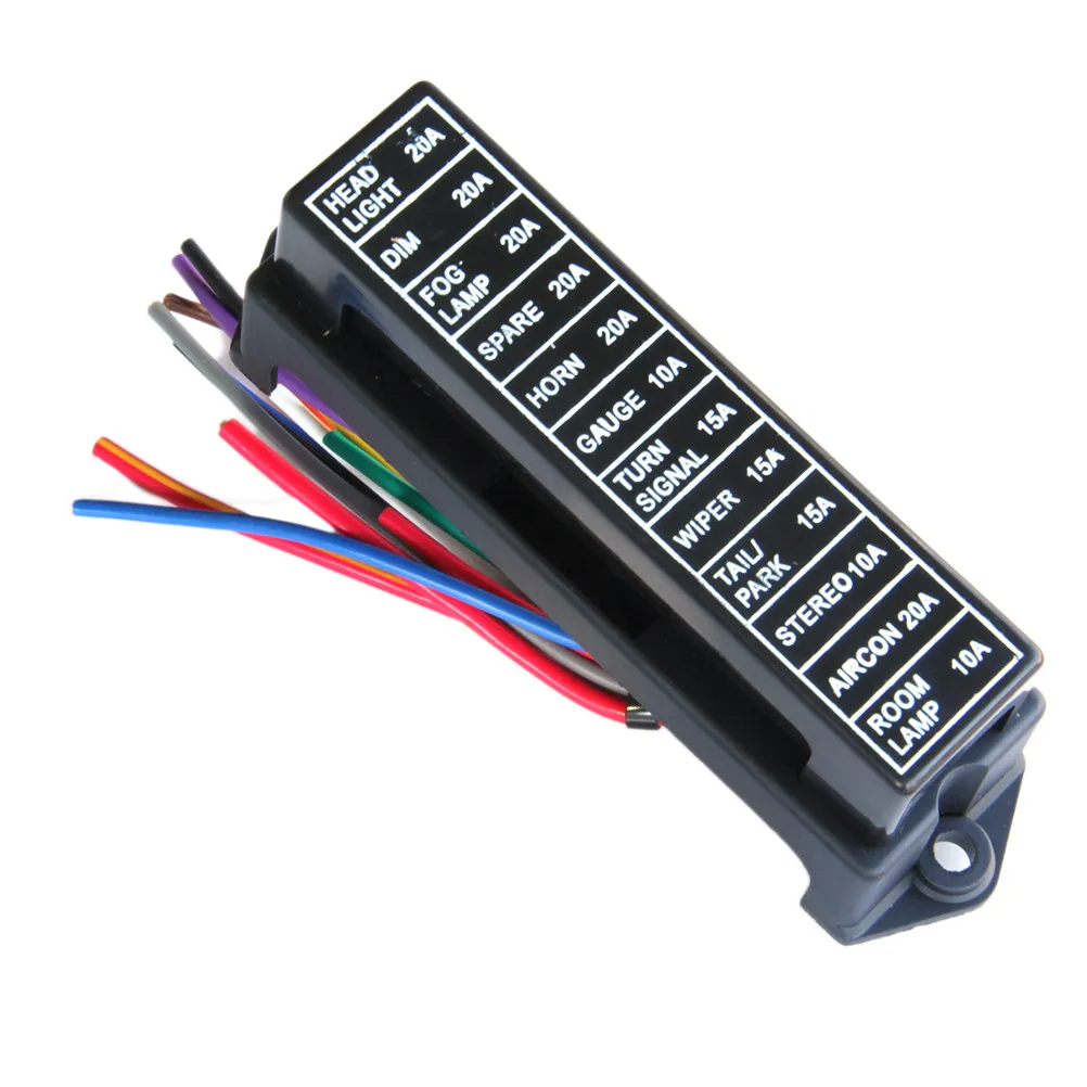 12-Way Fuse Storage Box 14 Wires Standard Board for Automotive Marine Trailer Truck Bus 12V 24V Middle Size Atc Fuse Holder