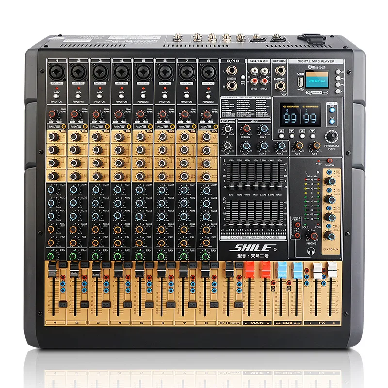 

Shile Tianqin No.2 10-channel professional mixing console for stage performances and conferences with reverb effect and DSP soun