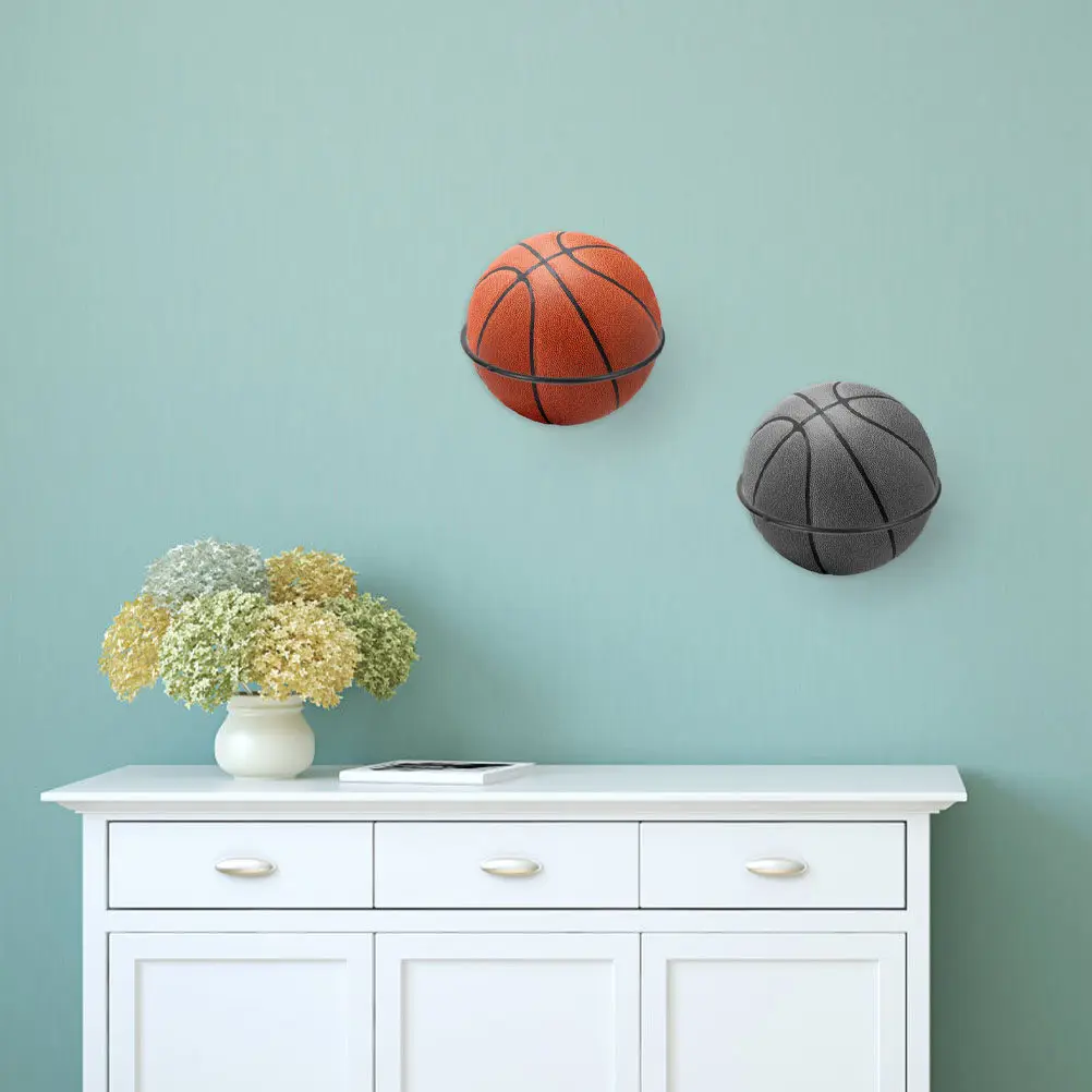 

1Set Heavy Duty Wall Mounted Sports Balls Rack Iron Basketball Holder Football Display Stand for Helmets Hats Storage Home