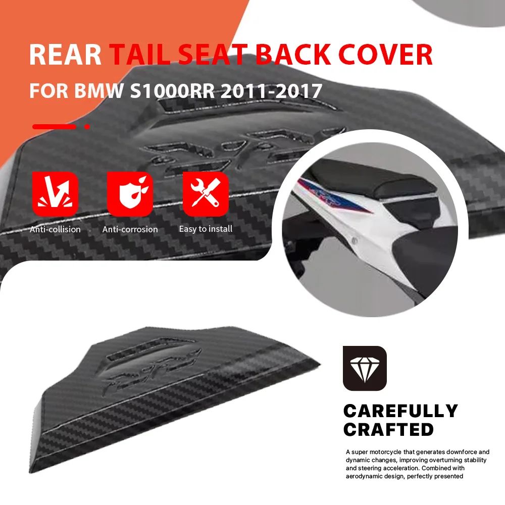 

For BMW S1000RR S 1000 RR 2011-2017 ABS Plastic Carbon Paint Black Rear Tail Cowl Fairing Panel Seat Back Cover Seat Protection