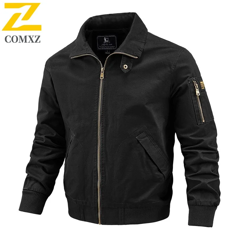 COMXZ メンズ MA1 ボンバージャケット春秋アメリカンスタイル軍事作業服防水防風フライトコートヴィンテージアウター