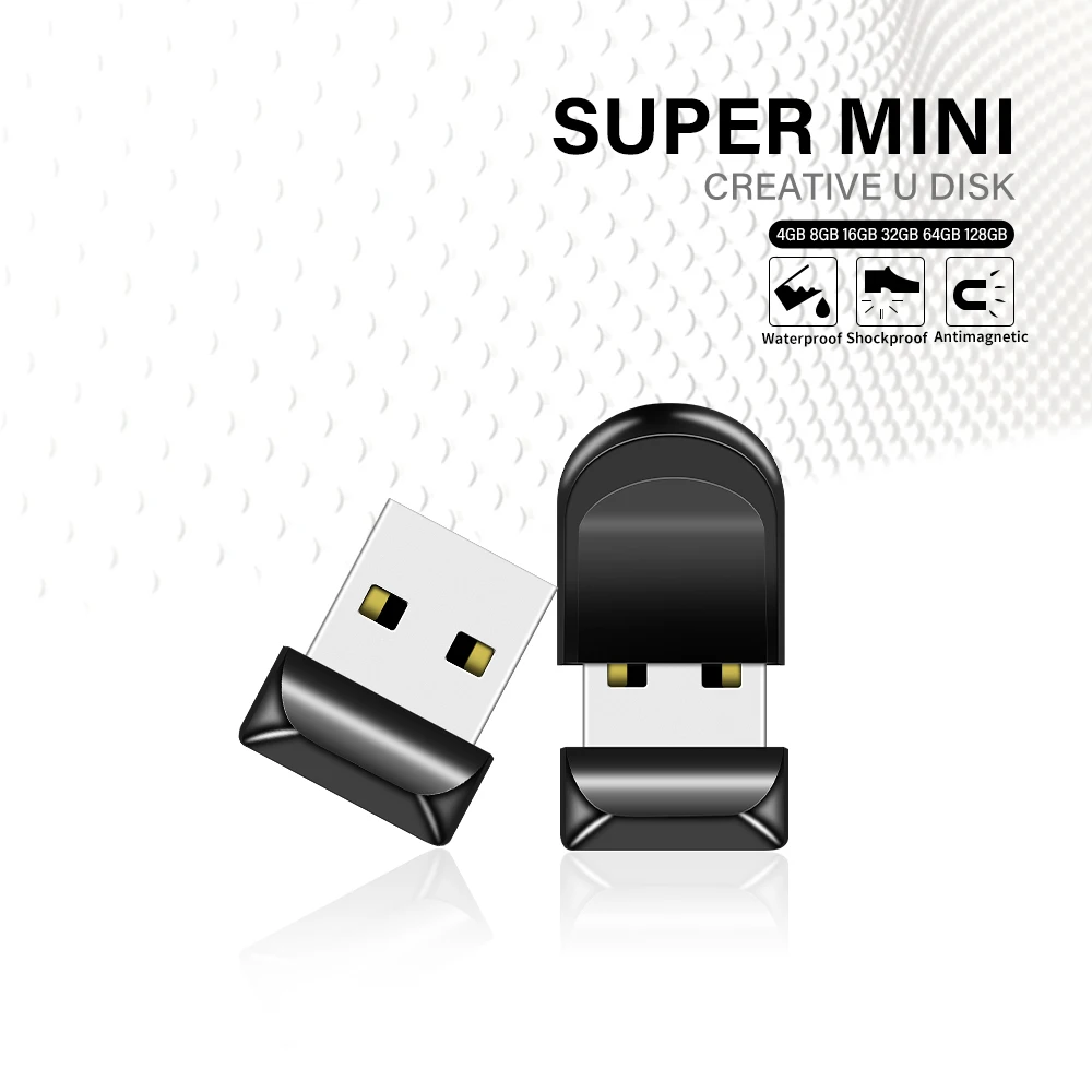 10 PCS LOT Super Slim Mini USB Flash Drive Pen 8GB 32GB 64GB 128GB Black Color Micro Memory Sticks USB 2.0 Thumb Drive Pendrive