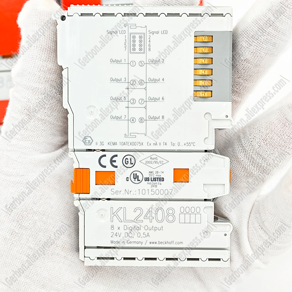 Original New Beckhoff KL2408 Bus Terminal, 8-channel digital output, 24 V DC, 0.5 A, 1-wire connection