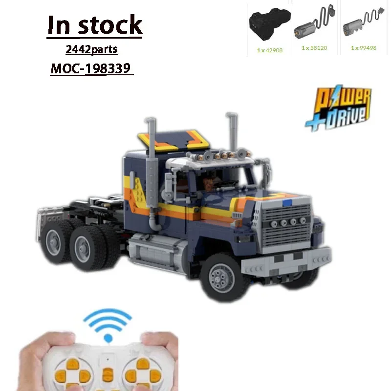 MOC-198339 Cargo Transport Truck 1:17 LTL9000 6x6 Sleeper Edition Building Block Model 2442 Parts Boy Kids Birthday Toys Gifts