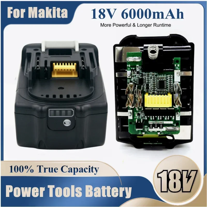 

Для литиевой аккумуляторной батареи Makita 18 В, 6,0 Ач BL1860, BL1850, BL1850b, BL1840, BL1815, оригинальная батарея для инструментов.