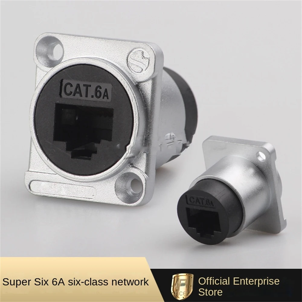 Módulo tipo D RJ45, Conector de señal hembra, adaptador de interfaz de extensión Ethernet de red Cat6, montaje en Panel