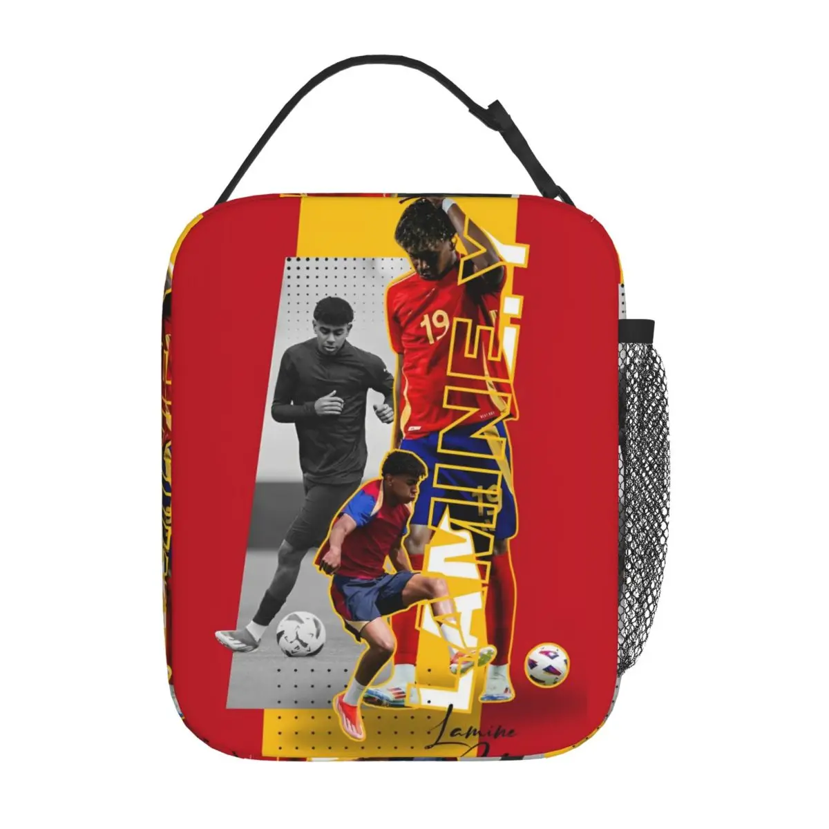 Lamined Y-Yamal Spain Football Insulated Lunch Bags Portable Meal Container Cooler Bag Tote Lunch Box Work Outdoor Girl Boy