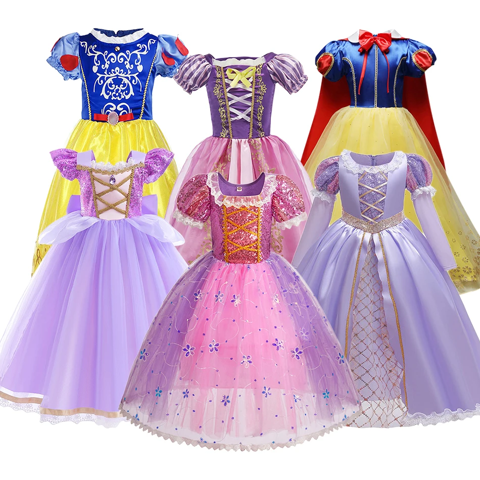 

Children Clothing Little Kids Princess Cosplay Dresses Children Rapunzel Dance Sequin Dress Snow White Christmas Luxury Dress