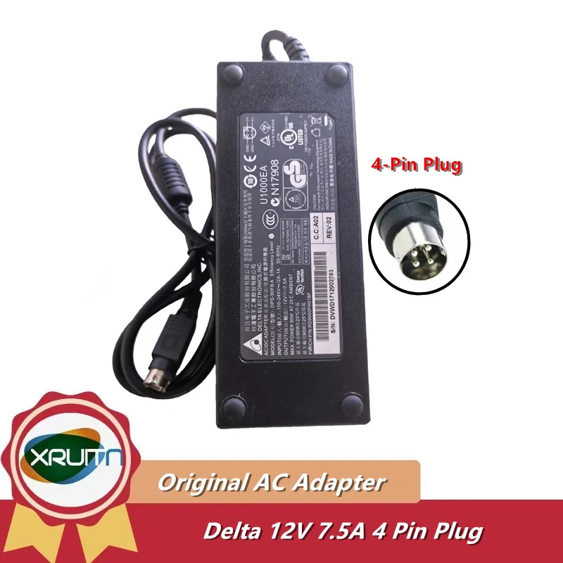 

Оригинальный адаптер переменного тока Delta DPS-90FB A, 12 В, 7,5 А, 90 Вт, 4 контакта, ADP-96 Вт, источник питания FEC MP-3435 Z21400E-A2 DPS-90AB-5