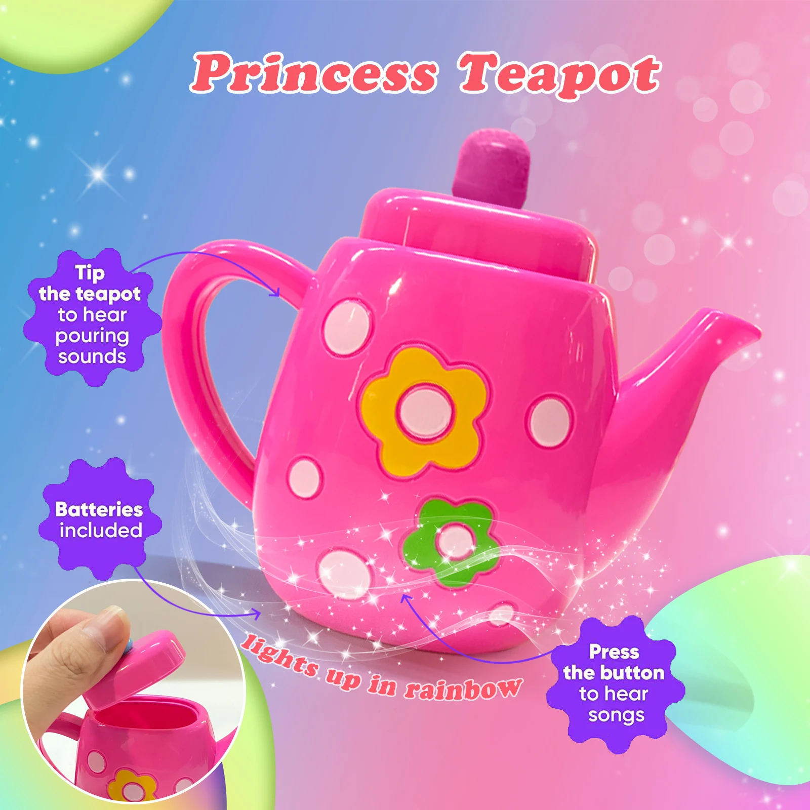 Tea Set For Little Girls, Tea Party Set, Tea Set For Toddlers Including Kettle, Cookies, Kids Play Food, Tea Party Accessories T