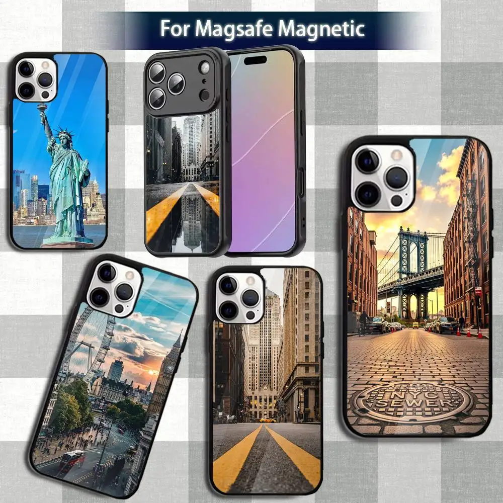 

N-New C-City York Phone Case For iPhone 13,12,15,17,11,16,14,Pro,Max,Plus,Mini,Magsafe,Magnetic Wireless Charging Case