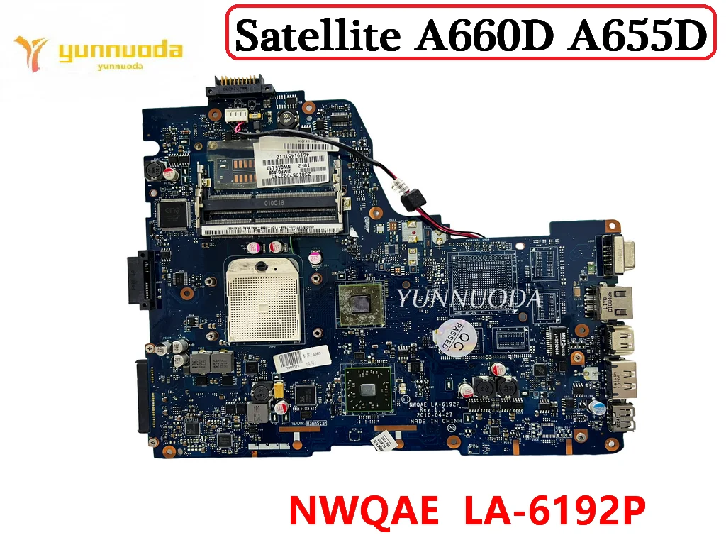 

NWQAE LA-6192P For Toshiba Satellite A660D A655D Laptop Motherboard DDR3 100% Tested