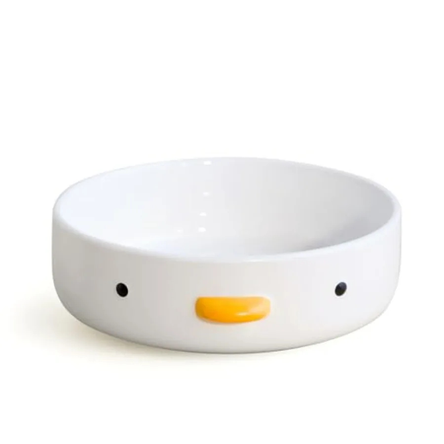 

Милая утка 8,6-дюймовая ваза для фруктов, большая керамическая тарелка для салата с глазурью ручной работы, миска с плоским дном, домашняя семья, друг.