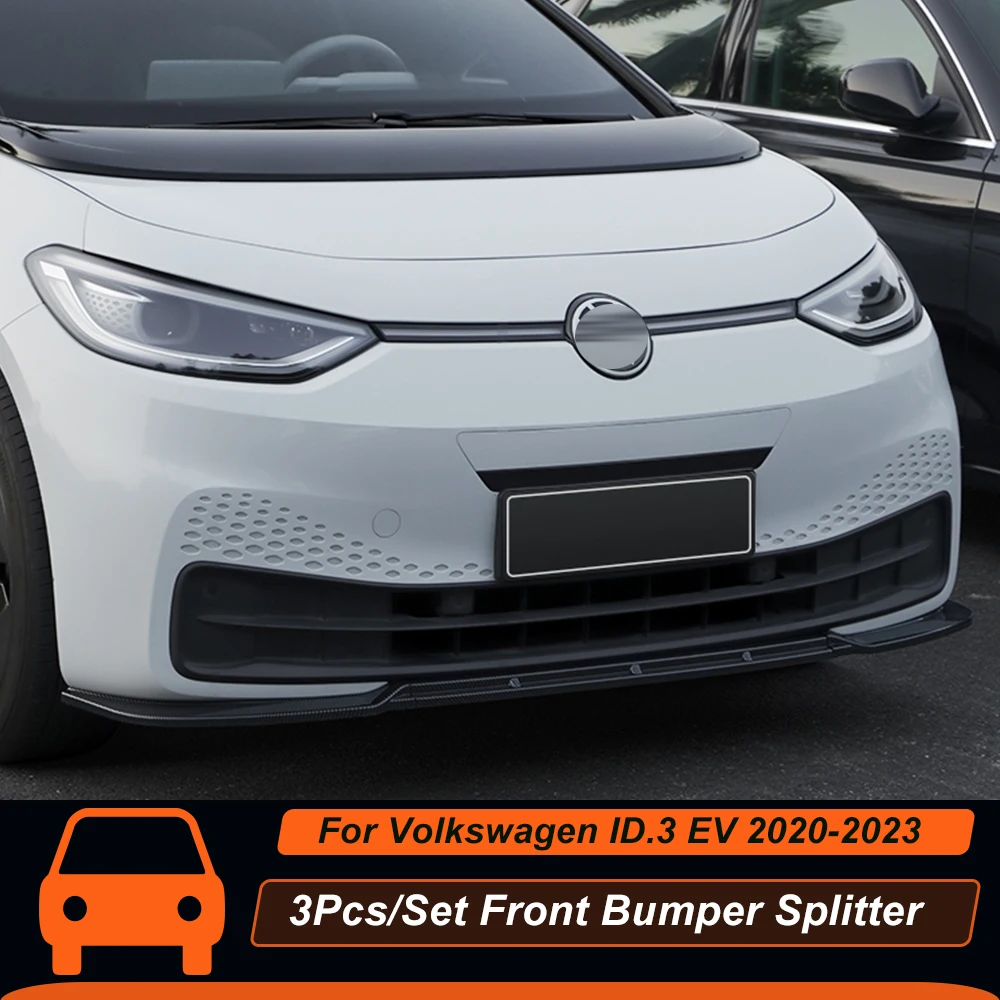 

For Volkswagen VW ID .3 Pro S 2020 2021 2022 2023 Front Bumper Lip Chin Splitter Protector Bodykit Exterior Parts Accessories