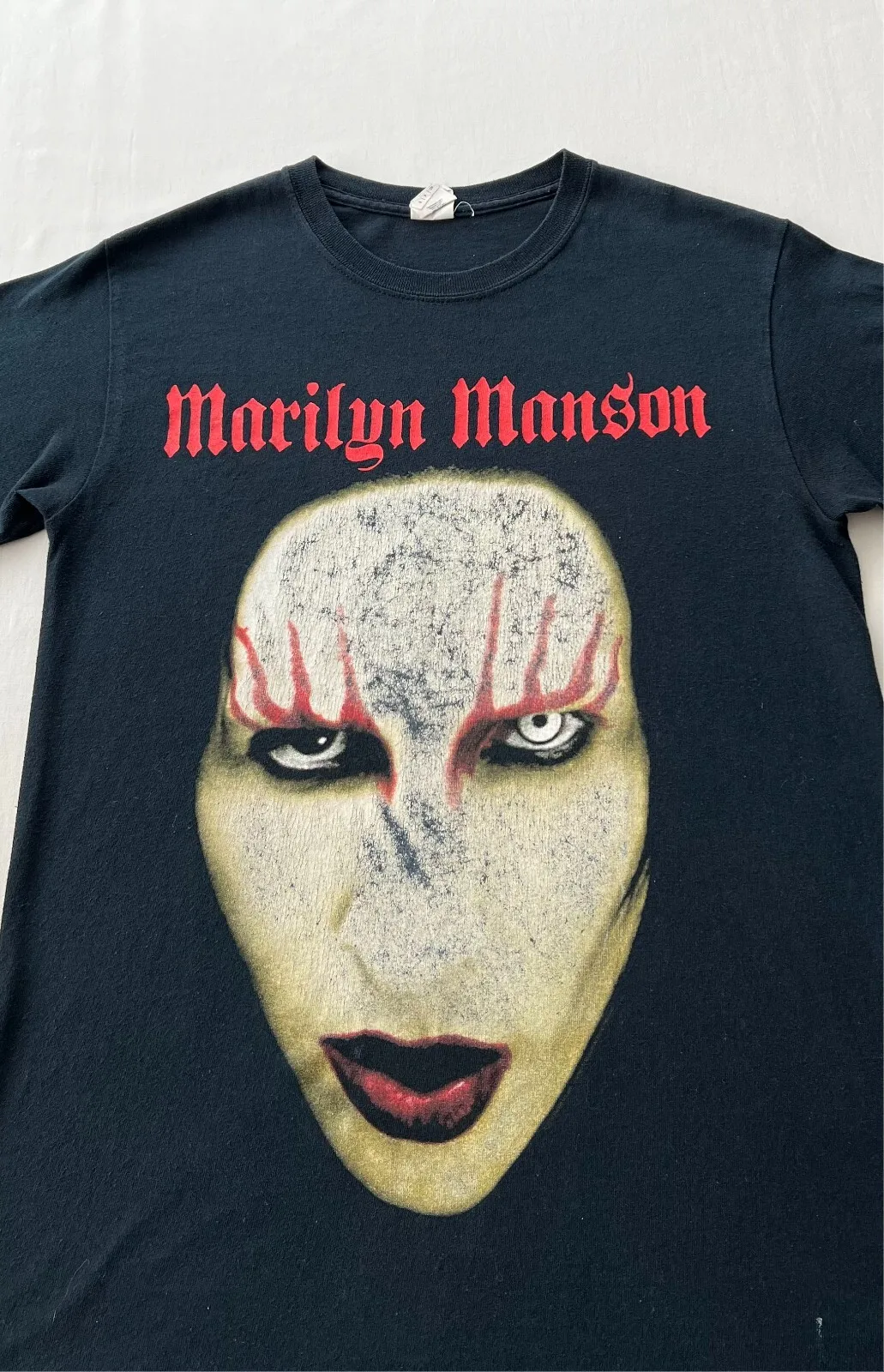 خمر 2010 مارلين مانسون وجه أسود تي شيرت Sz S