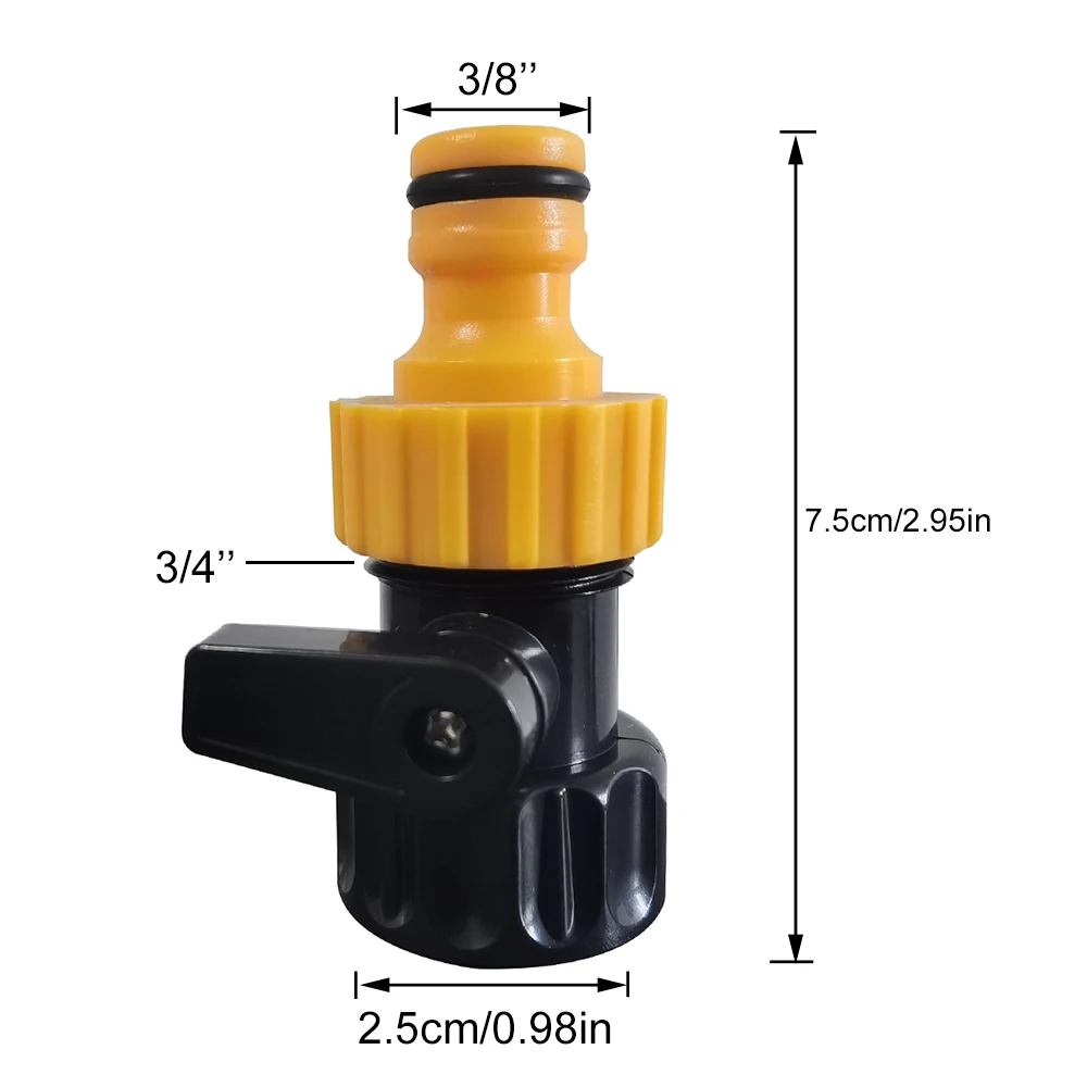 Universal water pipe joint Rainwater collection bucket faucet connector valve 3/4 '' universal adapter internal external threads