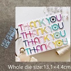 New Design Craft Metal stencil mold Cutting Dies Thank You words decoration scrapbook die cuts Album Paper Card Craft Embossing