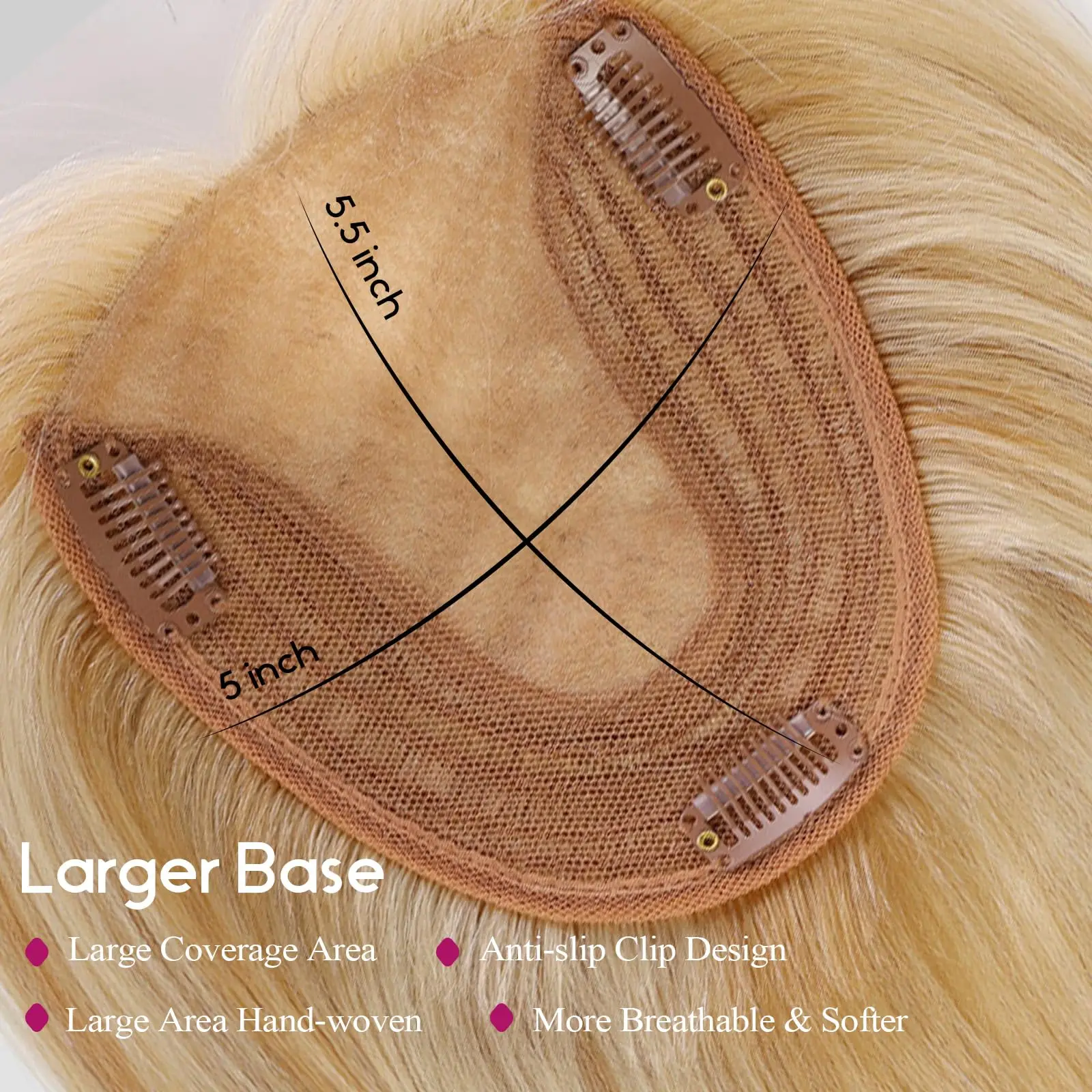 شقراء تسليط الضوء على الشعر البشري القبعات العالية 14 بوصة الشعر البشري القبعات العالية لا الانفجارات 3 مقاطع الحرير غطاء قاعدة كبيرة في توبر للنساء فقدان الشعر #4