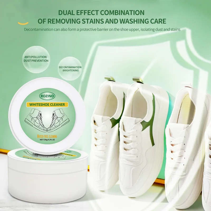 Special cleaning cream for small white shoes with sponge multifunctional decontamination cream Shoe-shining artifact to remove s