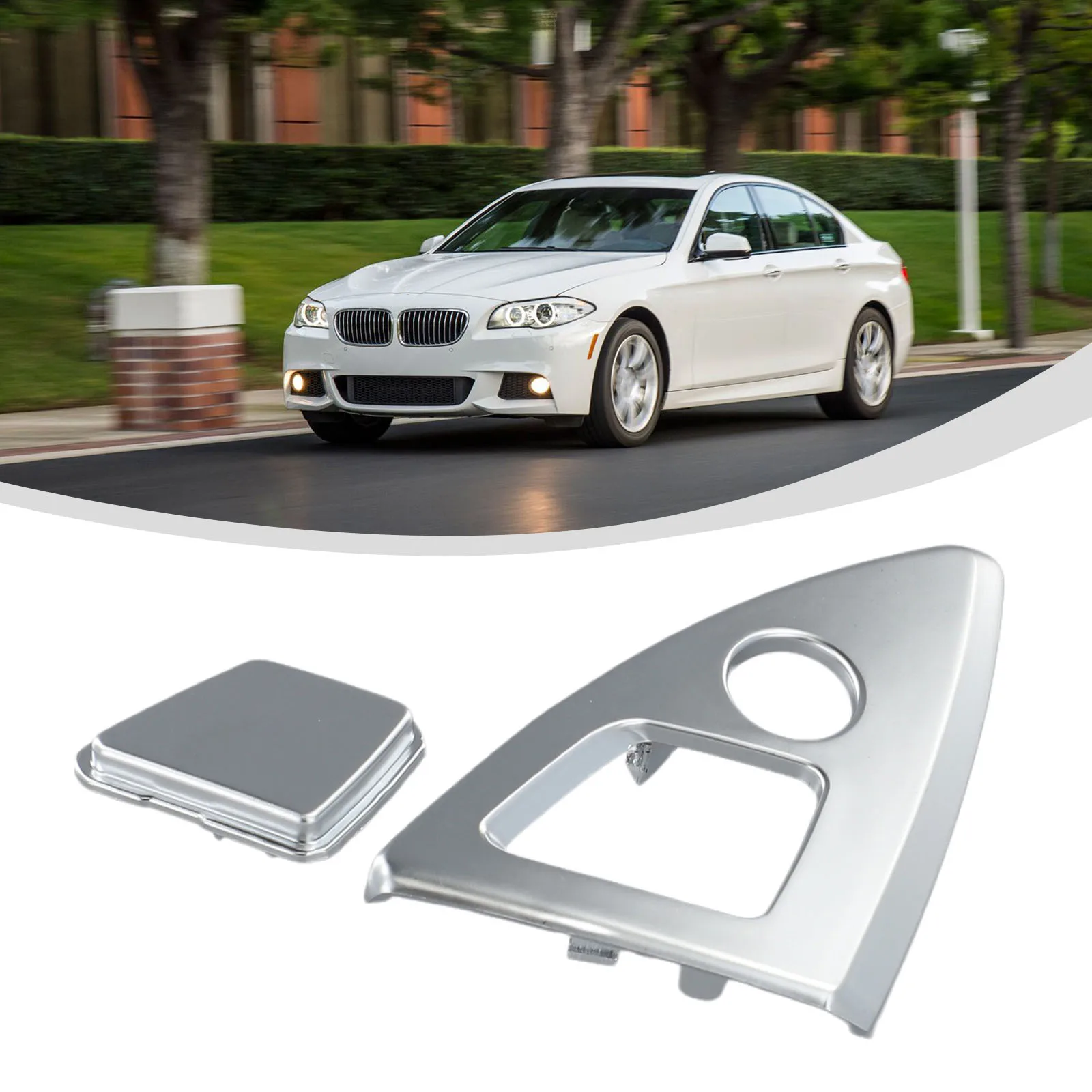 For BMW 5 Series Console Lock Cylinder Trim Cover OEM 51169277348 Replacement for F10 F11 Models Including 528i 535i 550i M5