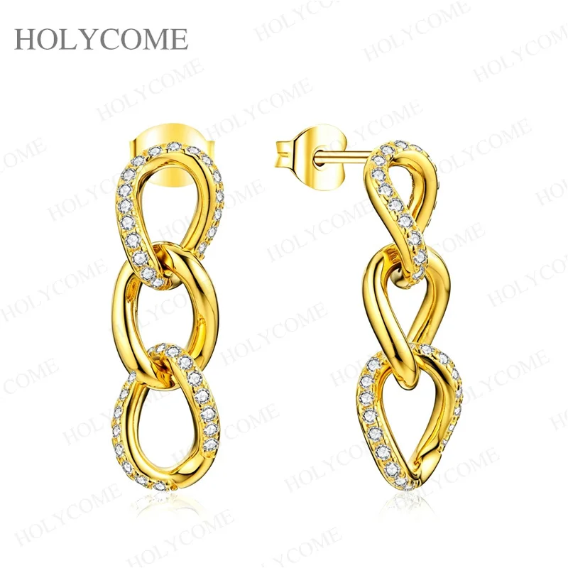 Moissanit-Ohrringe für Damen aus 925 Sterling Silber, Klassische 8-Form Ohrstecker, Moderne Trendige Statement-Partyschmuckstücke – Detail 2