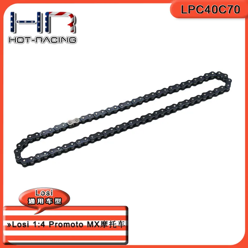 Hot Racing Gehard Stalen Ketting 70 Roller Met Kettingschakel Voor 1/4 Losi Promoto-Mx Motorfiets