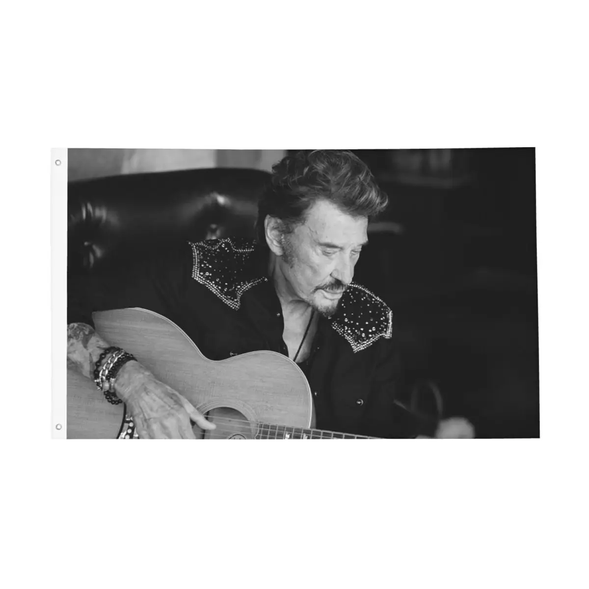 SInger Johnny Hallyday Flag Indoor Outdoor Banner All Weather Decoration Double Sided 2x3 3x5 4x6 5x8 FT Flags