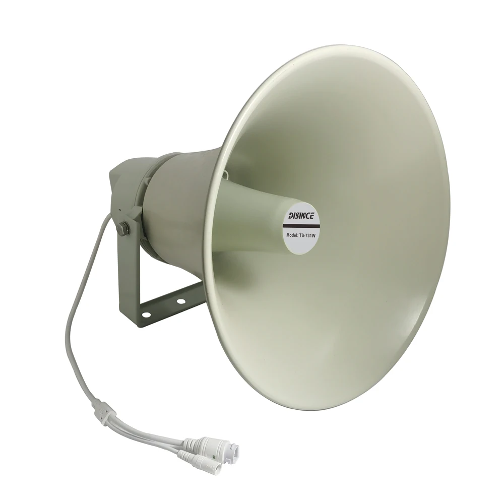 intercom 30W POE IP Horn Loudspeakers Waterproof Outdoor Support ONVIF Multicast RTSP TTS Multicast IPV4/6 Openvpn web