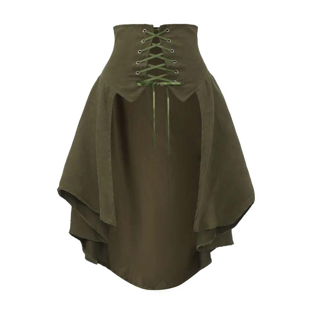 Europäischer und amerikanischer Fantasy-Rock mit hoher Taille und unregelmäßigem Rock, Bühnenkostüm, Charakterkleid, Rock