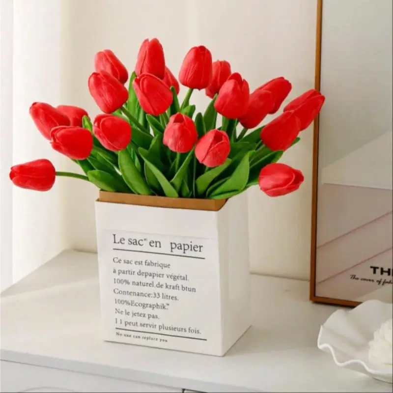 باقة توليب أنيقة، مثالية لحفلات الزفاف وديكور المنزل، هدية مثالية لعيد الحب وأعياد الميلاد والمناسبات الخاصة #1