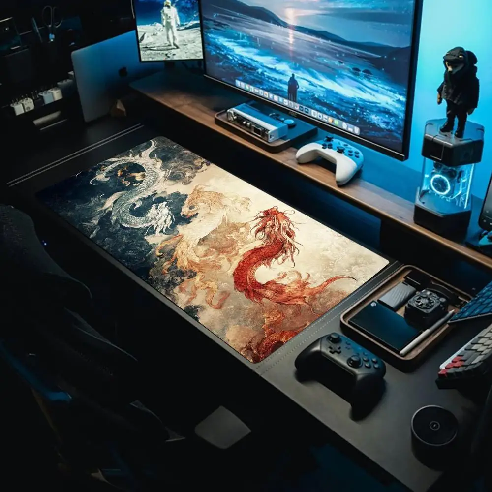 

Большой игровой коврик для мыши «Три драконов», игровой коврик для мыши, клавиатура, плеер, резиновый коврик против морщин, нескользящий нижний коврик для стола