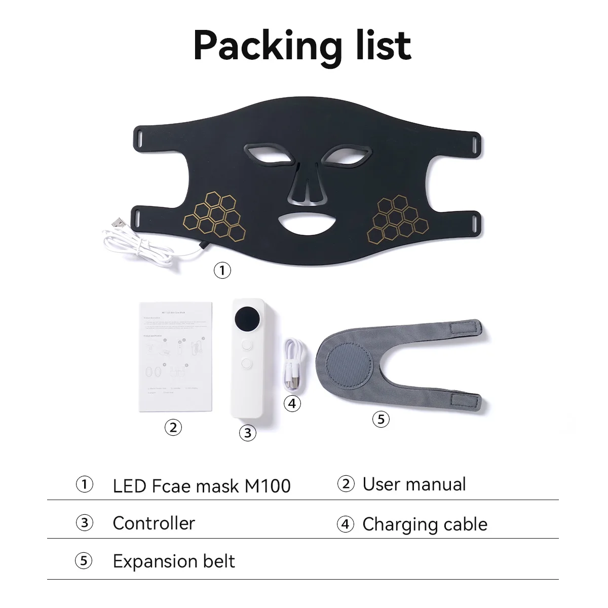 Hello Face Wiederaufladbare Rotlicht-Maske für Gesicht & Hals - Infrarot LED Hautpflegegerät Anti-Falten   Heimtherapie   Strahlender Teint Geschenk 5