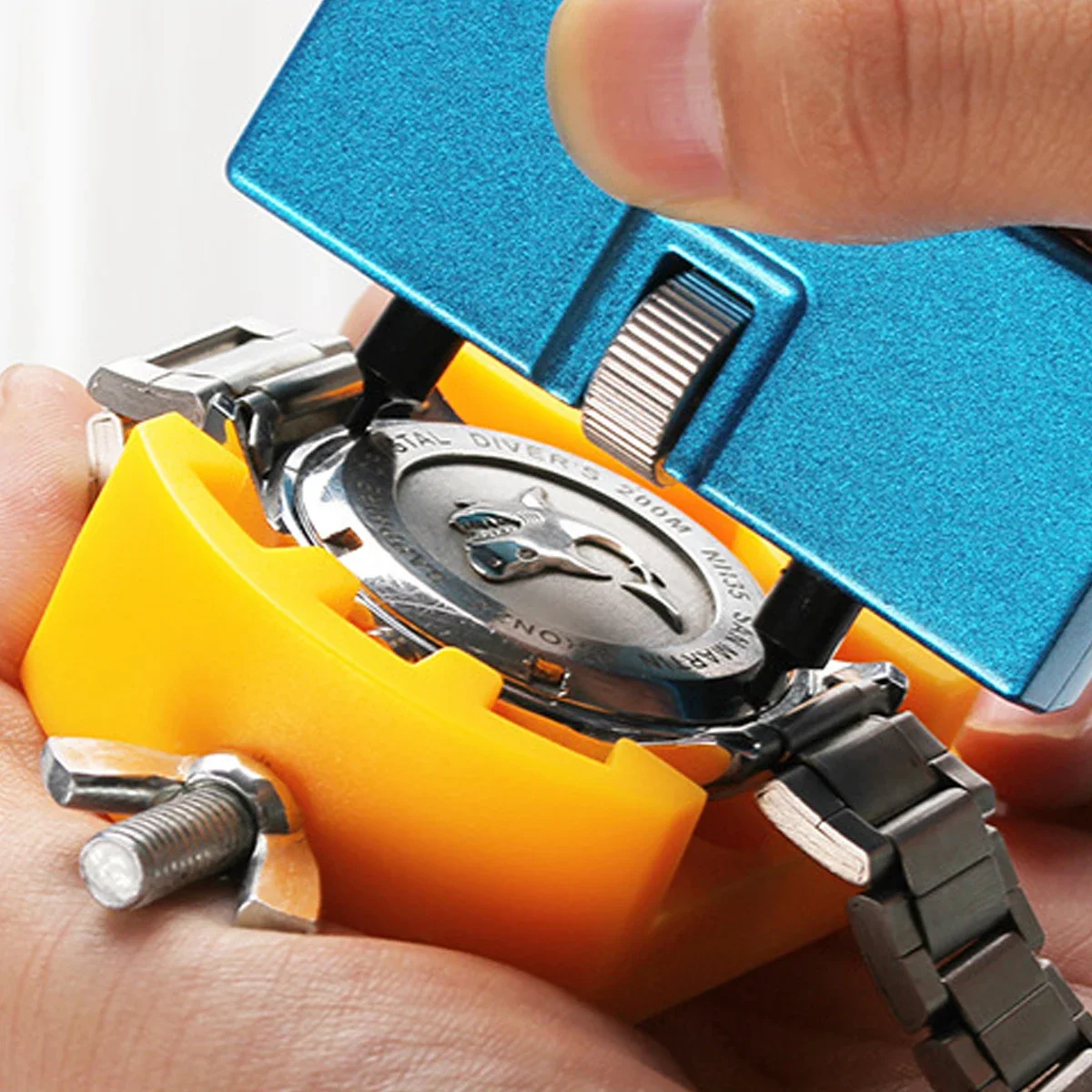 Abridor de reloj ajustable, cubierta trasera, removedor de cierre de presión, soporte de fijación, reparación de caja, herramienta de relojero, fijador de esfera de movimiento