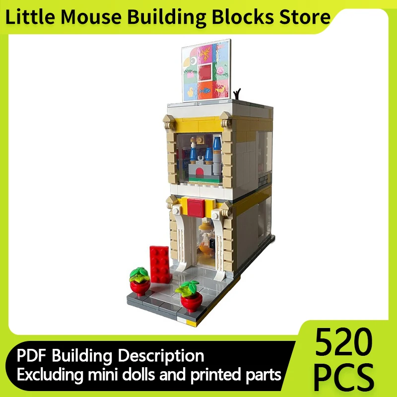 

City Street View Model MOC Building Bricks Double Storey Store Modular Technology Gifts Holiday Assemble Children Toys Suit