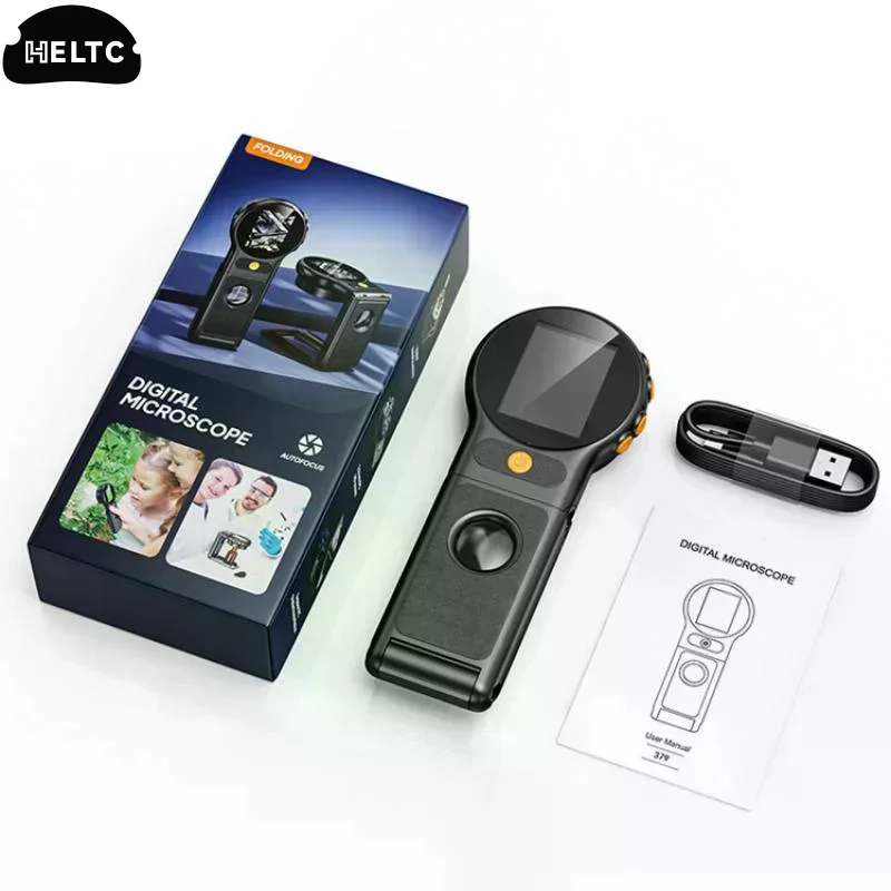 Autofocus 500X Digital Microscope With 8leds 2MP Coin Video Microscopes Foldable Magnifying Glass 2Inch For Electronics Repair