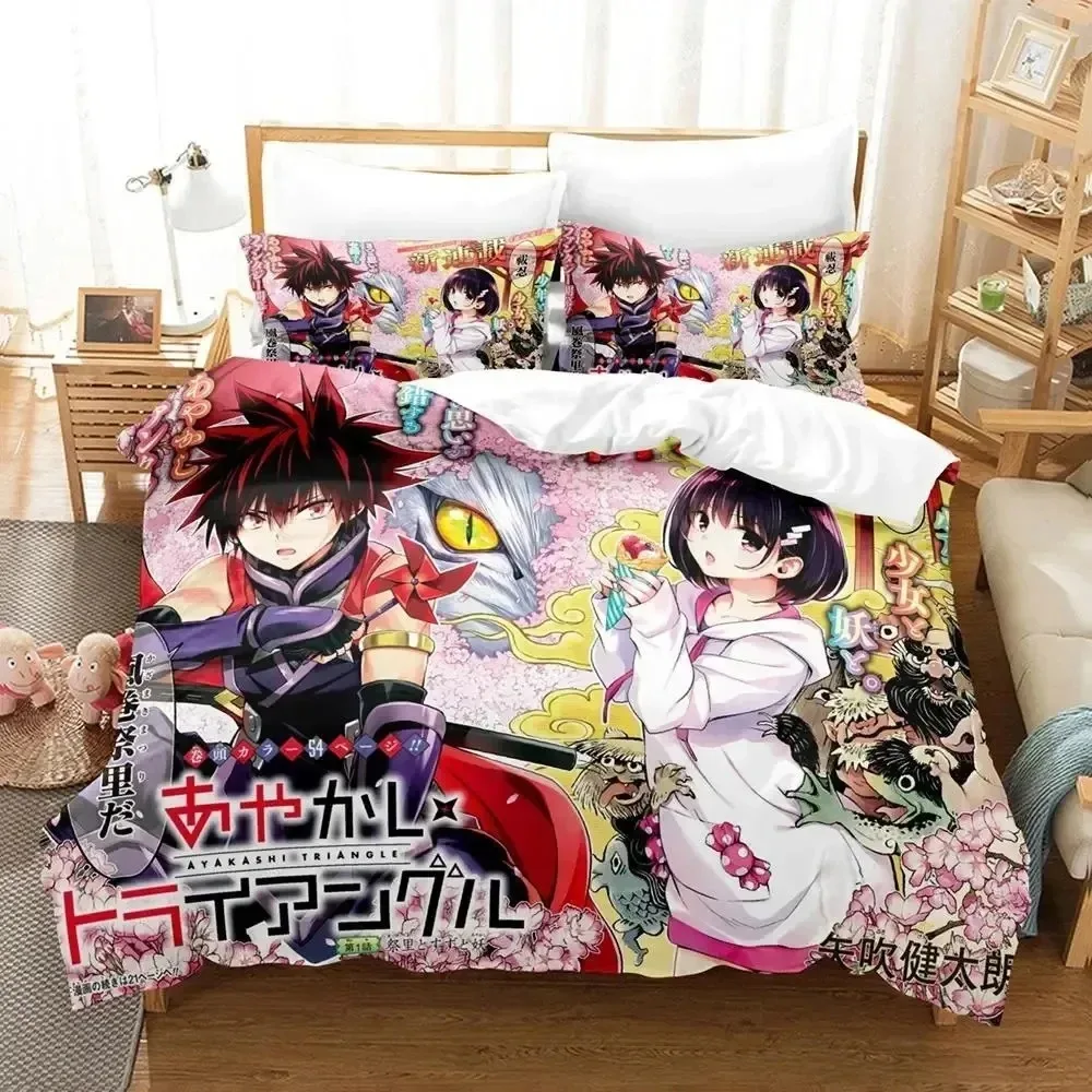 

Anime Ayakashi Triangle Bedding Set Duvet Cover Bed Set Quilt Cover Pillowcase Comforter king Queen Size Boys Adult Bedding Set