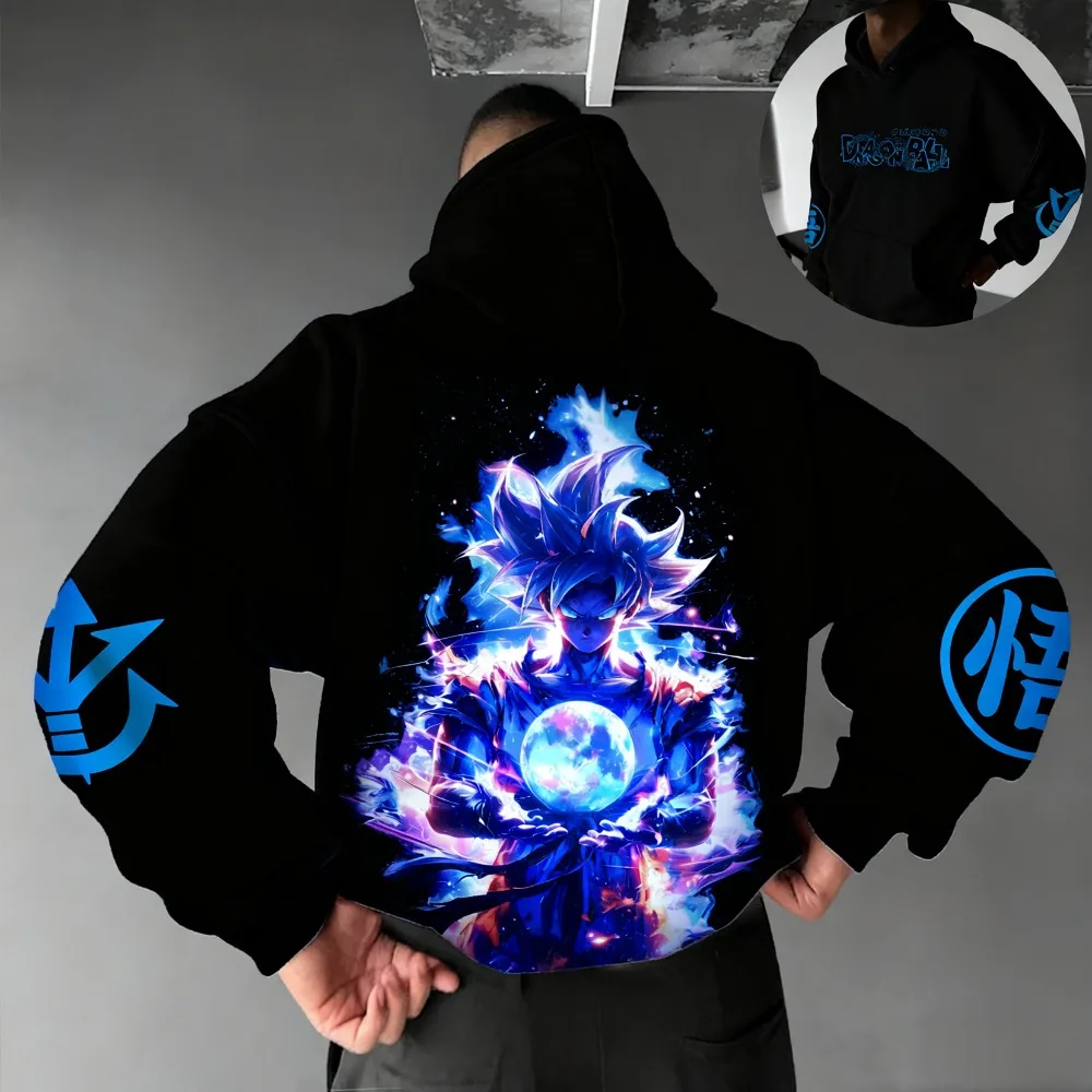 Dragon Ball Series Thermal Hoodie Autumn Winter Men's Women's Parent-child Clothing Oversize Trend Sports Fitness Sweater Jacket